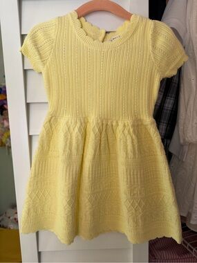 Janie and Jack Pale Yellow Knit Dress